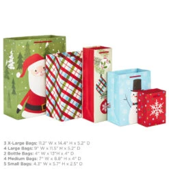 Hallmark Assorted Sizes And Designs 18-Pack Christmas Gift Bags -Hallmark 18 Assorted Sizes and Designs Christmas Gift Bags 5XGB1409 03