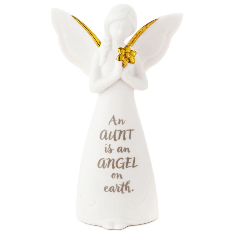 Hallmark Angel On Earth Aunt Mini Angel Figurine, 3.75" 3 Hallmark Angel On Earth Aunt Mini Angel Figurine, 3.75"