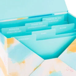 Hallmark Assorted All-Occasion Greeting Cards In Pastel Watercolor Organizer, Box Of 24 -Hallmark Assorted Fun AllOccasion Cards in Storage Box 5EBN1002 05