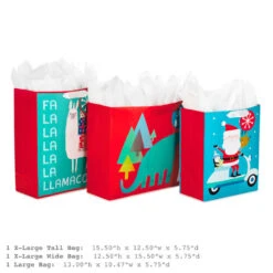 Hallmark 13" And 15.5" Assorted Kids 3-Pack Christmas Gift Bags With Tissue Paper -Hallmark Assorted L and XL Kids Christmas Gift Bags 5XGB4896 03