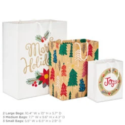 Hallmark Assorted Holiday Merry 8-Pack Small, Medium And Large Christmas Gift Bags -Hallmark Assorted Small Large Holiday Prints Christmas Gift Bags 5XGB1412 03