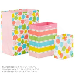 Hallmark Assorted Pastel Designs 8-Pack Small, Medium And Large Gift Bags -Hallmark Assorted Small Large Pastel Designs Gift Bags 5EGB6640 03