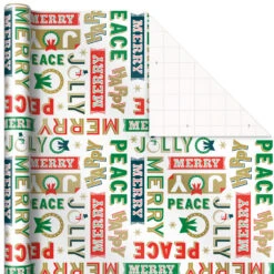Hallmark Very Vintage Christmas 3-Pack Assortment Wrapping Paper, 120 Sq. Ft. -Hallmark Assorted Vintage Designs Christmas Wrapping Paper 5JXW1079 06