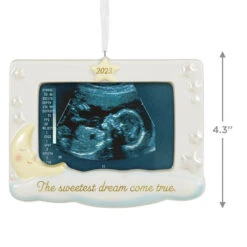 Hallmark Sweetest Dream Come True 2023 Porcelain Photo Frame Ornament 10 Hallmark Sweetest Dream Come True 2023 Porcelain Photo Frame Ornament -Hallmark Baby Sonogram Picture Frame Keepsake Ornament 1999QHX3117 03