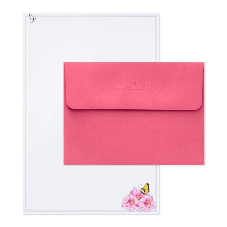 Hallmark Marjolein Bastin Pink Flowers Stationery Set, 40 Sheets 5 Hallmark Marjolein Bastin Pink Flowers Stationery Set, 40 Sheets - Image 3