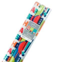 Hallmark Birthday Celebration 3-Pack Reversible Wrapping Paper -Hallmark Birthday Celebration 3Pack Reversible Wrapping Paper 5EWR2946 07