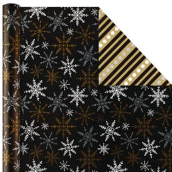 Hallmark Black And Gold 4-Pack Reversible Holiday Wrapping Paper Assortment, 150 Sq. Ft. 14 Hallmark Black And Gold 4-Pack Reversible Holiday Wrapping Paper Assortment, 150 Sq. Ft. -Hallmark Black and Gold Reversible Wrapping Paper Assortment 5JXW1737 06