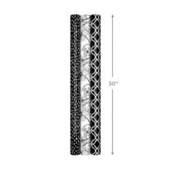 Hallmark Black And White Prints 3-Pack Reversible Wrapping Paper, 75 Sq. Ft. Total -Hallmark Black and White Prints 3Pack Reversible Gift Wrap 5EWR6401 07
