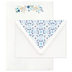 Hallmark Blue Floral Stationery Set, Box Of 20 -Hallmark Blue Floral Stationery Set 1499STN1140 03