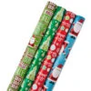 Hallmark Christmas Cheer 4-Pack Reversible Wrapping Paper Assortment, 150 Sq. Ft. -Hallmark Christmas Cheer Assortment Reversible Wrapping Paper 5JXW1736 01