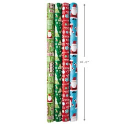 Hallmark Christmas Cheer 4-Pack Reversible Wrapping Paper Assortment, 150 Sq. Ft. -Hallmark Christmas Cheer Assortment Reversible Wrapping Paper 5JXW1736 03