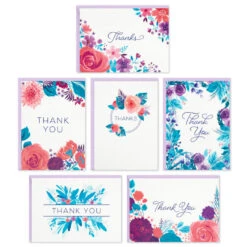 Hallmark Colorful Floral Assorted Blank Thank-You Notes, Box Of 48 -Hallmark Colorful Floral ThankYou Notes Assortment Pack 5STZ1027 02