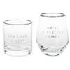 Hallmark Lowball And Stemless Wine Glass, Set Of 2 -Hallmark Couples Lowball and Stemless Wine Glass 1ERL1189 01