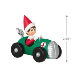 Hallmark The Elf On The Shelf® Race To The Finish Scout Elf™ Ornament -Hallmark Elf on the Shelf in Race Car Keepsake Ornament 1799QXI7357 03
