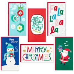 Hallmark Colorful And Casual Money-Holder Boxed Christmas Cards Assortment, Pack Of 36 -Hallmark Festive Assorted MoneyHolder Boxed Christmas Cards 5CZE2139 02