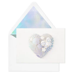 Hallmark Floral Laser Foil Heart Blank Note Cards, Box Of 8 10 Hallmark Floral Laser Foil Heart Blank Note Cards, Box Of 8 -Hallmark Floral Laser Foil Heart Blank Note Cards 1499THK2105 04
