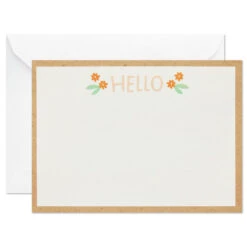 Hallmark Ivory Floral Flat Note Cards In Caddy, Box Of 40 -Hallmark Floral SinglePanel Note Cards With Caddy 3CNT5048 03