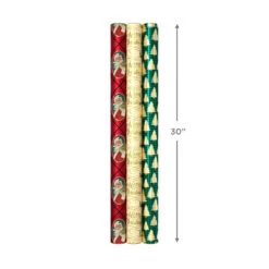 Hallmark Traditional 3-Pack Foil Christmas Wrapping Paper Assortment, 60 Sq. Ft. -Hallmark Foil Christmas Wrapping Paper Assortment 5JXW1065 08