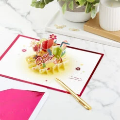 Hallmark Here's To You Cocktail Toast 3D Pop-Up Card -Hallmark Fruit Cocktail Drinks Celebration 3D PopUp Card for Her 1299LAD2897 08