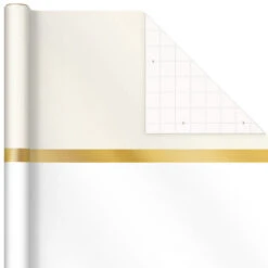 Hallmark Gold And White 6-Pack Holiday Wrapping Paper Assortment, 180 Sq. Ft. -Hallmark Gold and White Christmas Wrapping Paper Assortment 5JXW1086 08