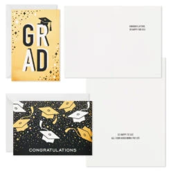 Hallmark Confetti Celebration Assorted Graduation Cards, Pack Of 36 -Hallmark Grad Caps Confetti Graduation Cards Assortment 5GEY1003 03