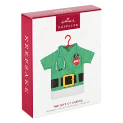 Hallmark The Gift Of Caring 2023 Fabric Ornament -Hallmark Green Scrubs Shirt Keepsake Ornament 1399QGO2897 04