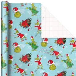 Hallmark Dr. Seuss™ Grinch 3-Pack Christmas Wrapping Paper Assortment, 105 Sq. Ft. -Hallmark Grinch 3Pack Christmas Wrapping Paper 5JXW1211 07