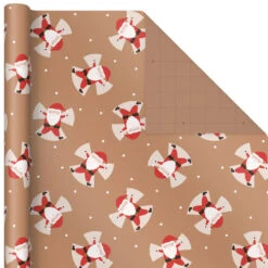 Hallmark Kraft Assorted 4-Pack Christmas Wrapping Paper, 88 Sq. Ft. -Hallmark Kraft Christmas Wrapping Paper for Kids JXW1085 03