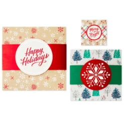 Hallmark Merry And Bright 3-Pack Christmas Gift Boxes, Assorted Sizes And Designs -Hallmark Merry and Bright Assorted Christmas Gift Boxes 5XBC1129 06