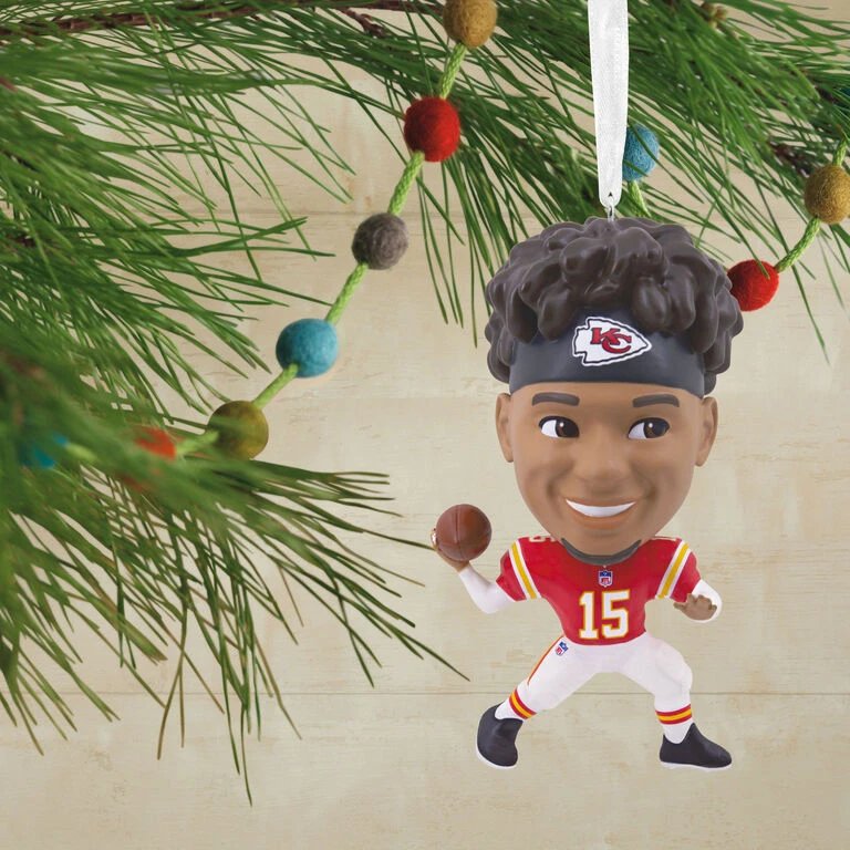 NFL Kansas City Chiefs Patrick Mahomes II Bouncing Buddy Hallmark Ornament 4 NFL Kansas City Chiefs Patrick Mahomes II Bouncing Buddy Hallmark Ornament - Image 2