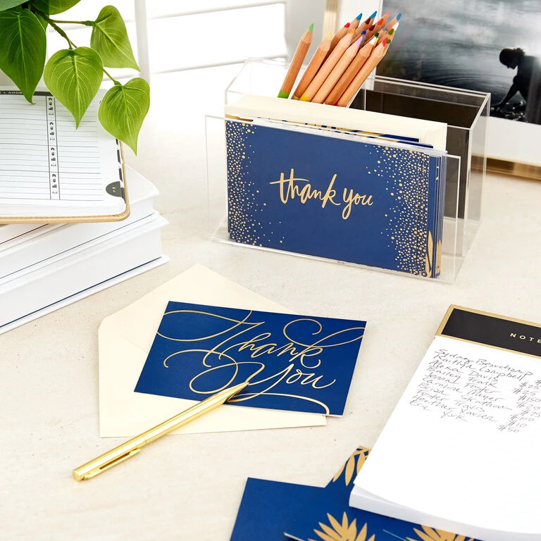 Hallmark Bulk Navy And Gold Assorted Blank Thank-You Notes, Box Of 120 9 Hallmark Bulk Navy And Gold Assorted Blank Thank-You Notes, Box Of 120 - Image 7