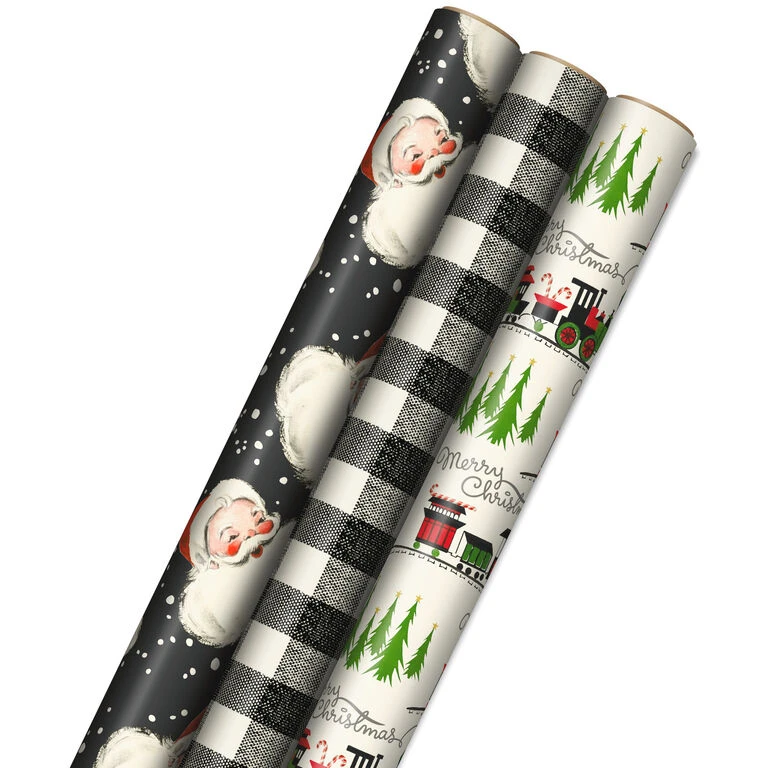 Hallmark Old-Fashioned Christmas 3-Pack Wrapping Paper, 120 Sq. Ft. 3 Hallmark Old-Fashioned Christmas 3-Pack Wrapping Paper, 120 Sq. Ft.