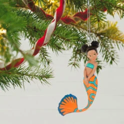 Hallmark Mythical Mermaids Ornament -Hallmark Orange and Blue Mermaid Keepsake Ornament 1799QXR8257 02