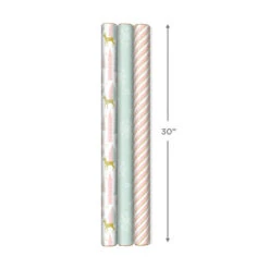 Hallmark Pink And Mint Assorted 3-Pack Christmas Wrapping Paper, 120 Sq. Ft. -Hallmark Pink and Mint Christmas Wrapping Paper Assortment 5JXW1083 07
