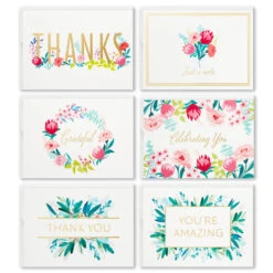 Hallmark Pretty Floral Assorted Blank Thank-You Notes, Box Of 24 -Hallmark Pretty Floral Assorted Blank ThankYou Notes in Box 1499TYN2424 02