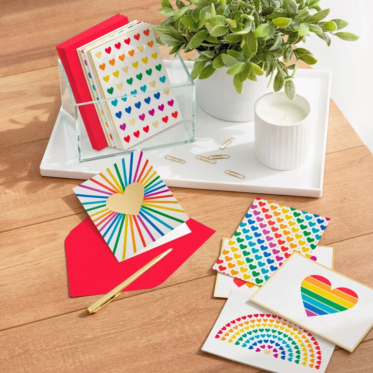 Hallmark Rainbow Hearts Boxed Blank Notes Assortment, Pack Of 24 7 Hallmark Rainbow Hearts Boxed Blank Notes Assortment, Pack Of 24 - Image 5