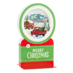 Hallmark Red Truck Snow Globe Musical 3D Pop-Up Christmas Card With Motion -Hallmark Red Truck Snowglobe 3D PopUp Music Motion Christmas Card 1299XOD9992 03