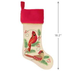 Hallmark The Beauty Of Birds Stocking -Hallmark RedWhite Birds and Holly Keepsake Stocking 1QSB6309 03