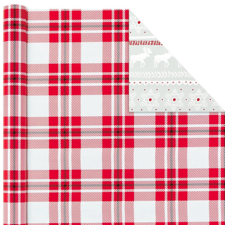 Hallmark Rustic Winter 3-Pack Reversible Metallic Christmas Wrapping Paper, 120 Sq. Ft. 7 Hallmark Rustic Winter 3-Pack Reversible Metallic Christmas Wrapping Paper, 120 Sq. Ft. - Image 5