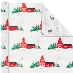 Hallmark Rustic Winter 3-Pack Reversible Metallic Christmas Wrapping Paper, 120 Sq. Ft. 13 Hallmark Rustic Winter 3-Pack Reversible Metallic Christmas Wrapping Paper, 120 Sq. Ft. -Hallmark Rustic Winter Reversible Christmas Wrapping Paper 5JXW1034 06