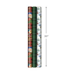 Hallmark Christmas Classics 3-Pack Reversible Wrapping Paper Assortment, 120 Sq. Ft. 10 Hallmark Christmas Classics 3-Pack Reversible Wrapping Paper Assortment, 120 Sq. Ft. -Hallmark Santa and Plaids Assorted Reversible Gift Wrap 5JXW1070 03