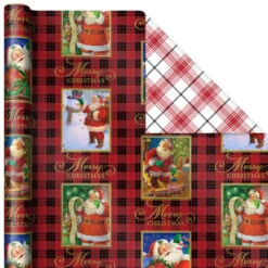 Hallmark Christmas Classics 3-Pack Reversible Wrapping Paper Assortment, 120 Sq. Ft. 11 Hallmark Christmas Classics 3-Pack Reversible Wrapping Paper Assortment, 120 Sq. Ft. -Hallmark Santa and Plaids Assorted Reversible Gift Wrap 5JXW1070 04