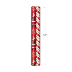 Hallmark Santa And Stripes 2-Pack Christmas Wrapping Paper Assortment, 160 Sq. Ft. 11 Hallmark Santa And Stripes 2-Pack Christmas Wrapping Paper Assortment, 160 Sq. Ft. -Hallmark Santa and Stripes Assorted Christmas Wrapping Paper 5JXW1055 04