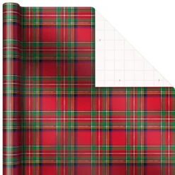 Hallmark Snow Merry 3-Pack Foil Christmas Wrapping Paper Assortment, 60 Sq. Ft. -Hallmark Snowmen and Plaid Foil Christmas Wrapping Paper 5JXW1061 07