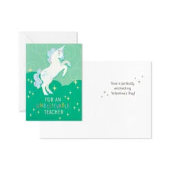 Hallmark Colorful Unicorn Classroom Valentines Set With Light-Up, Musical Mailbox -Hallmark Unicorn Kids Classroom Exchange Valentines and Box 5VBX2959 03