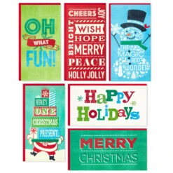Hallmark Vintage Letterpress Money Holder Boxed Christmas Cards Assortment, Pack Of 36 -Hallmark Vintage Letterpress Assorted Boxed Christmas Cards 5CZE2138 02