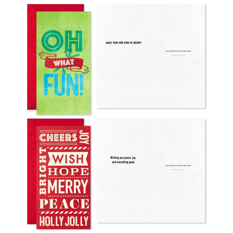 Hallmark Vintage Letterpress Money Holder Boxed Christmas Cards Assortment, Pack Of 36 - Image 3
