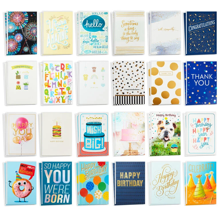 Hallmark Warm Wishes Assorted All-Occasion Cards, Box Of 48 3 Hallmark Warm Wishes Assorted All-Occasion Cards, Box Of 48