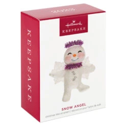 Hallmark Snow Angel Ornament -Hallmark White and Pink Glittery Snow Angel Keepsake Ornament 1399QGO2749 04