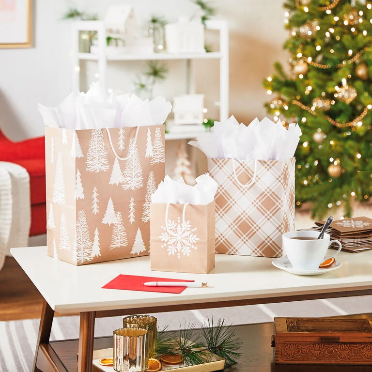 Hallmark Christmas Kraft 8-Pack Holiday Gift Bags, Assorted Sizes And Designs 4 Hallmark Christmas Kraft 8-Pack Holiday Gift Bags, Assorted Sizes And Designs - Image 2